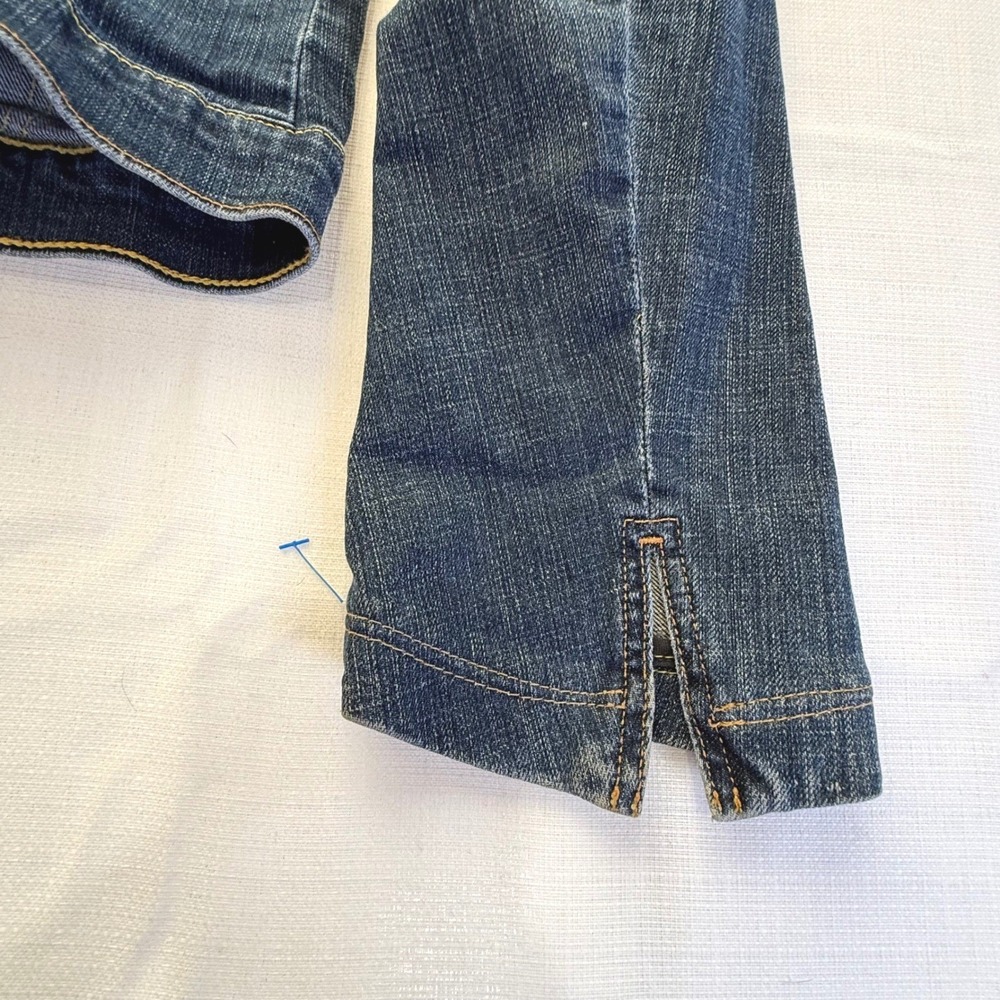 AG Adriano Goldschmied Denim Jacket Medium Bell‎ Sleeve Fitted Y2K - Picture 13 of 14